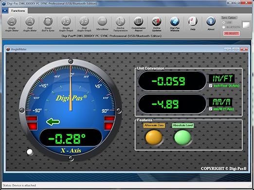 Digi-Pas DWL3000XY-B 2-Axis Digital Machinist Level & Inclinometer