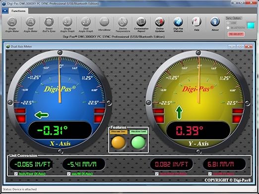 Digi-Pas DWL3000XY-B 2-Axis Digital Machinist Level & Inclinometer