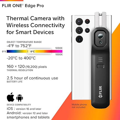 FLIR ONE EDGE PRO Bluetooth Thermal Imaging Camera for Smartphones