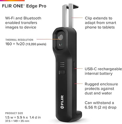 FLIR ONE EDGE PRO Bluetooth Thermal Imaging Camera for Smartphones
